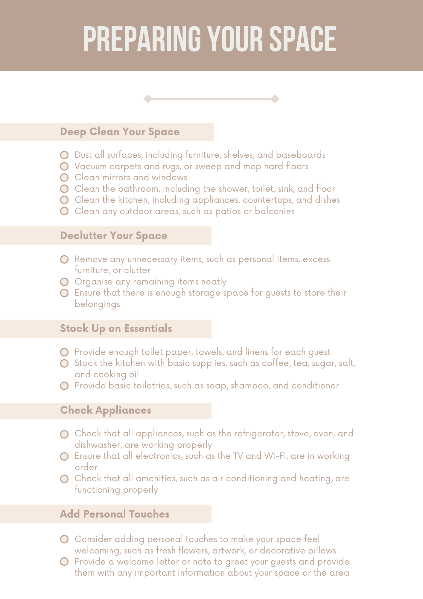 Airbnb Host Checklists | Digital Download PDF