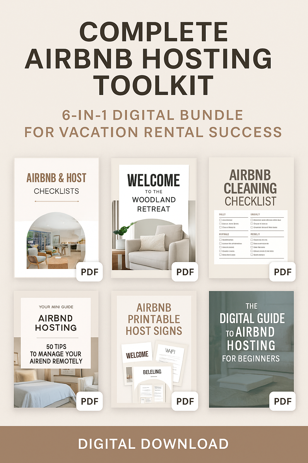 Complete Airbnb Hosting Toolkit | 6-in-1 Digital Bundle for Airbnb Rental Success